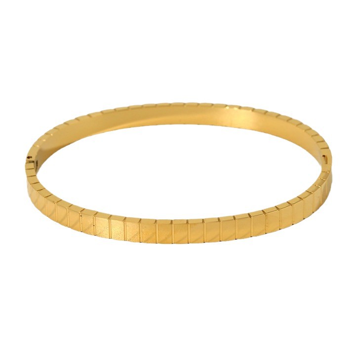 Geometric Rhombus Faceted Bangle, 18K Gold-Plated Stainless Steel, Instagram Aesthetic Light Luxury Women Hinged Wrist Jewelry