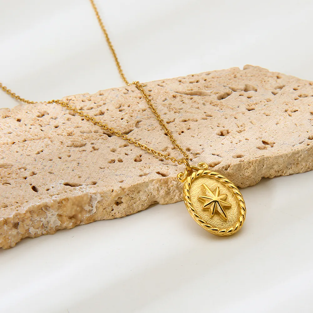 18K Gold-Plated Waterproof Stainless Steel Necklace, Moon Star Airplane Love Envelope Pendant Necklace INS Dainty Women Fashion Jewelry - Image 7