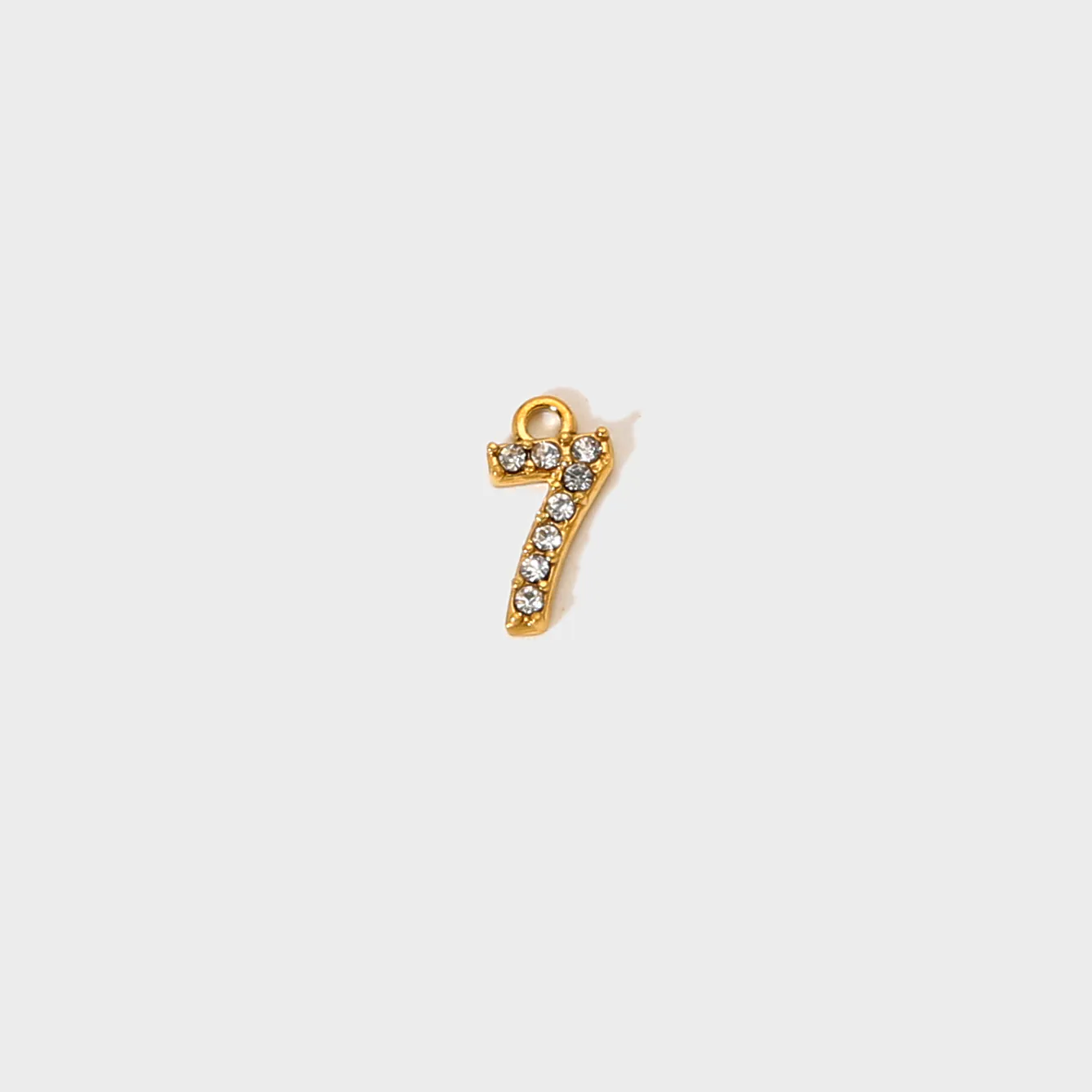 18K Gold-Plated Waterproof Stainless Steel Number Charms Rhinestone Zircon Lucky Number Pendants DIY Jewelry Making Supplies - Image 5