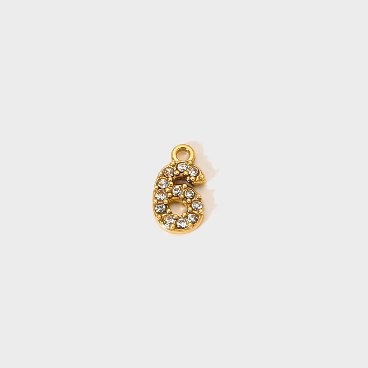 18K Gold-Plated Waterproof Stainless Steel Number Charms Rhinestone Zircon Lucky Number Pendants DIY Jewelry Making Supplies - Image 6