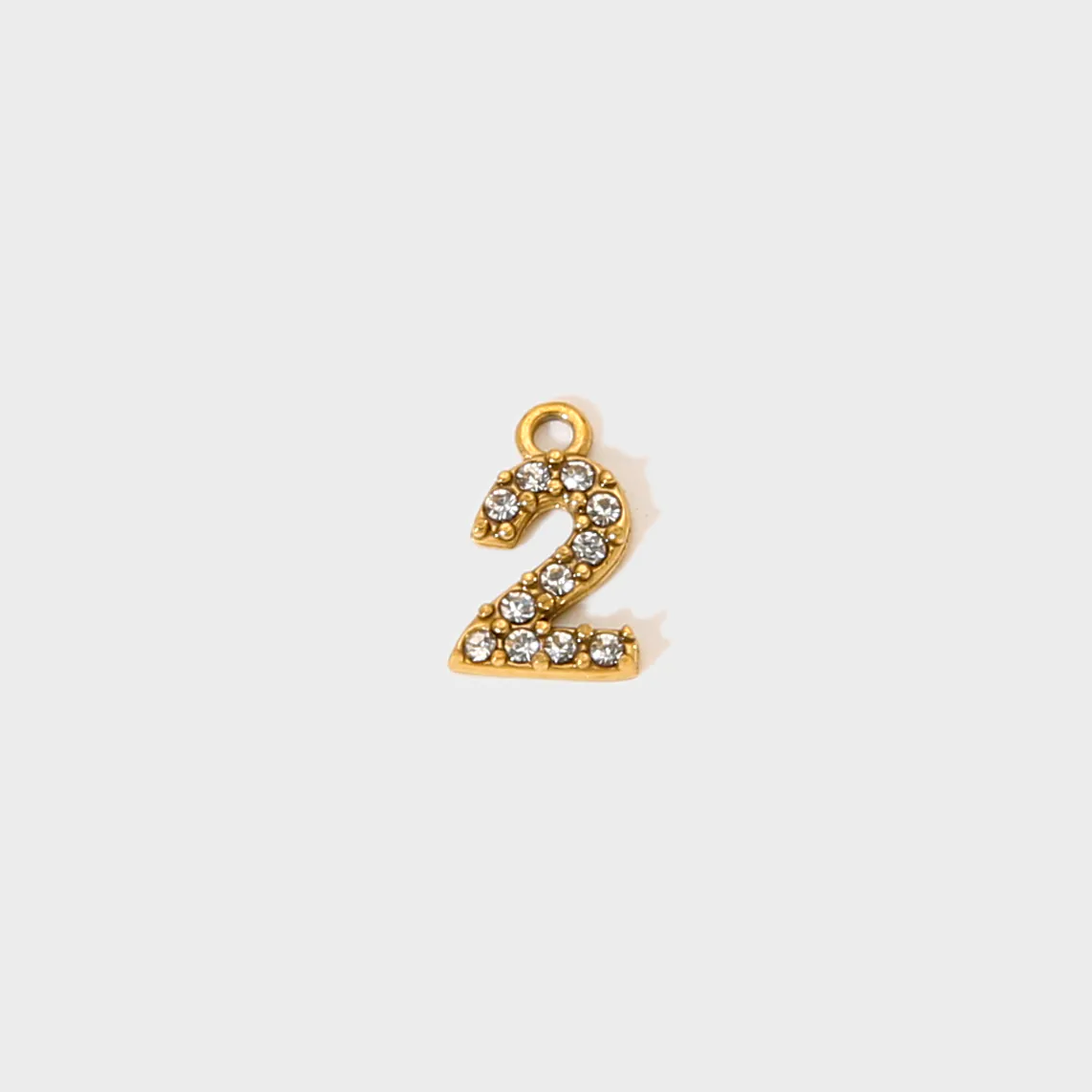 18K Gold-Plated Waterproof Stainless Steel Number Charms Rhinestone Zircon Lucky Number Pendants DIY Jewelry Making Supplies - Image 7